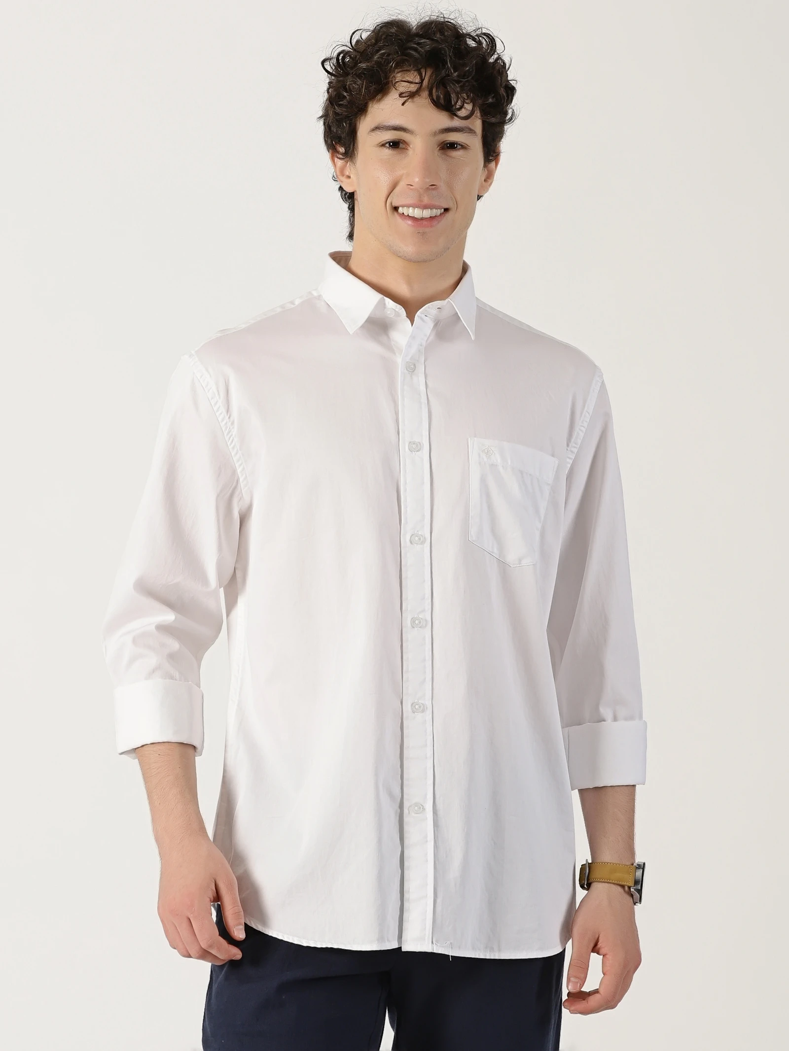 Classic White Solid Cotton Satin