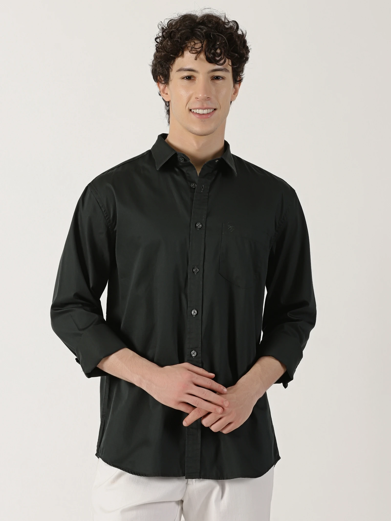 Classic Dark Olive Green Solid Cotton Satin